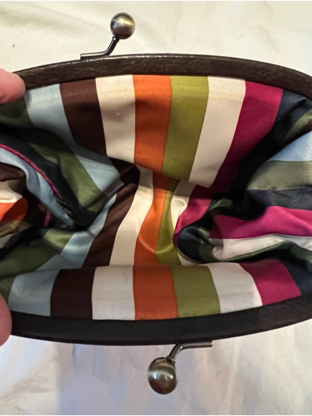 Coach Legacy Stripe Signature Framed Beauty Pouch - Picture 13 of 14